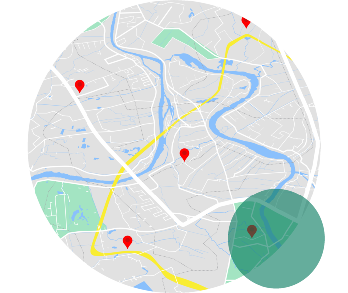 Lipidolog*innen finden Stadtkarte mit roten Markierungen.